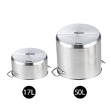 SOGA 17L Wide Stock Pot  and 50L Tall Top Grade Thick Stainless Steel Stockpot 18/10 - Cafe Supply