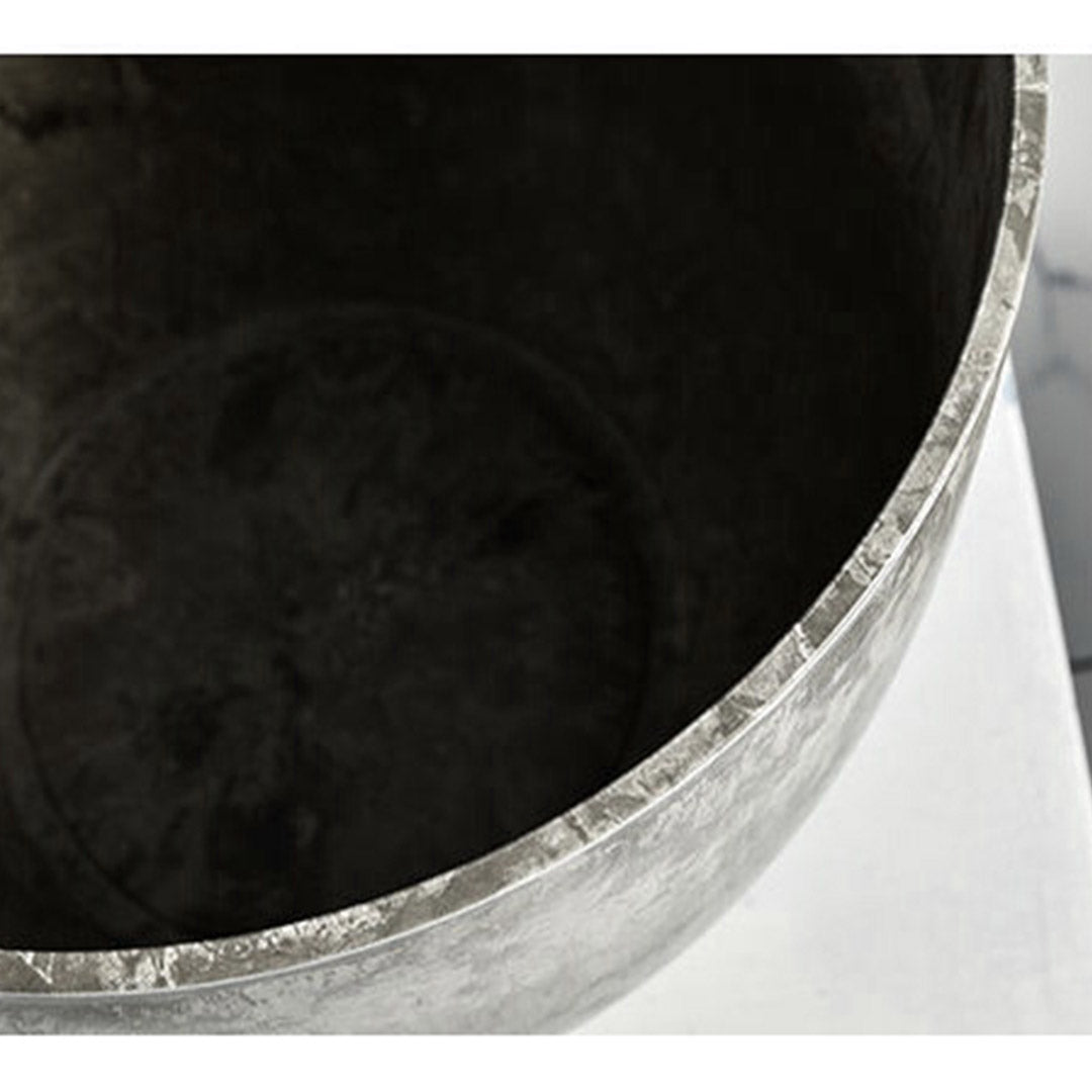 SOGA 2X 32cm Weathered Grey Round Resin Plant Flower Pot in Cement Pattern Planter Cachepot for Indoor Home Office - Cafe Supply