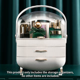 SOGA 2X 29cm White Countertop Makeup Cosmetic Storage Organiser Skincare Holder Jewelry Storage Box with Handle - Cafe Supply