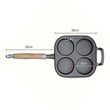 SOGA 4 Mold Cast Iron Breakfast Fried Egg Pancake Omelette Fry Pan - Cafe Supply