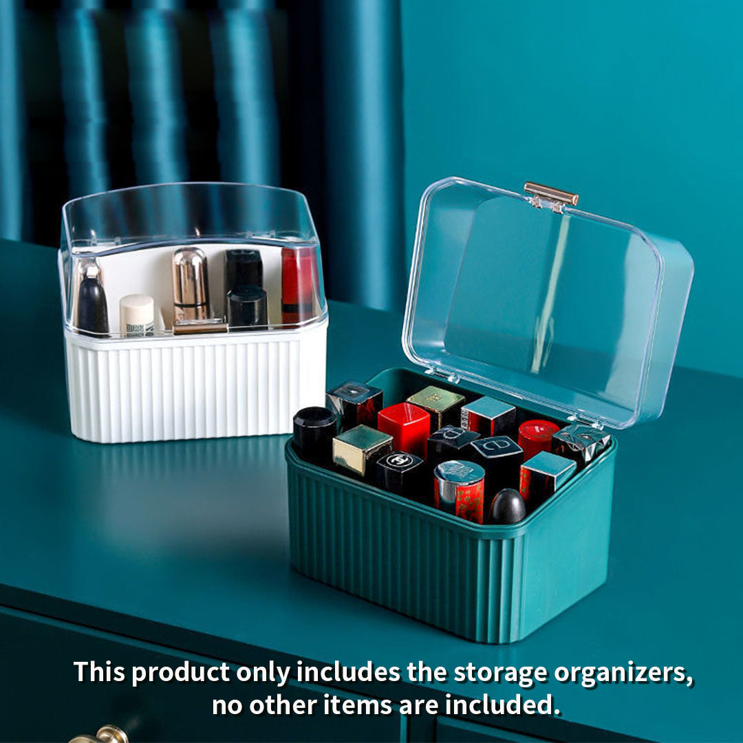 SOGA Green Cosmetic Jewelry Storage Organiser Set Makeup Brush Lipstick Skincare Holder Jewelry Storage Box with Handle - Cafe Supply