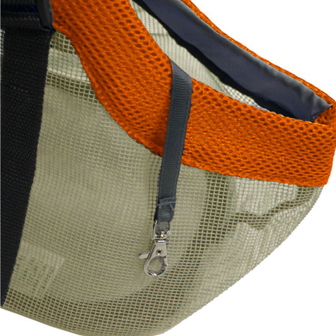 SOGA 2X Orange Pet Carrier Bag Breathable Net Mesh Tote Pouch Dog Cat Travel Essentials - Cafe Supply