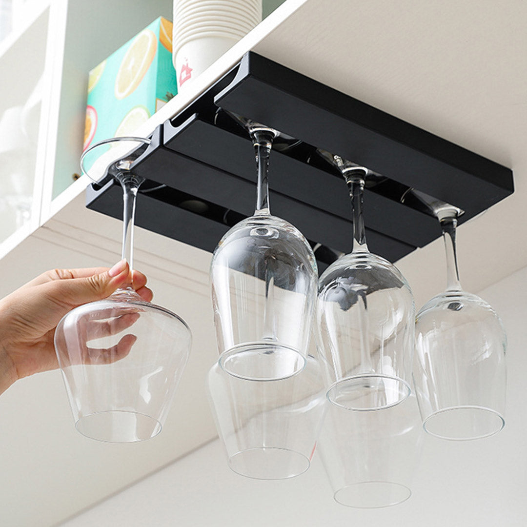 SOGA 2X 54cm Wine Glass Holder Hanging Stemware Storage Organiser Kitchen Bar Restaurant Decoration - Cafe Supply