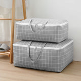 SOGA Grey Plaid Large Storage Luggage Bag Double Zipper Foldable Travel Organiser Essentials - Cafe Supply