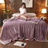 SOGA 2X Light Purple Throw Blanket Warm Cozy Double Sided Thick Flannel Coverlet Fleece Bed Sofa Comforter - Cafe Supply