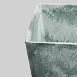 SOGA 27cm Green Grey Square Resin Plant Flower Pot in Cement Pattern Planter Cachepot for Indoor Home Office - Cafe Supply