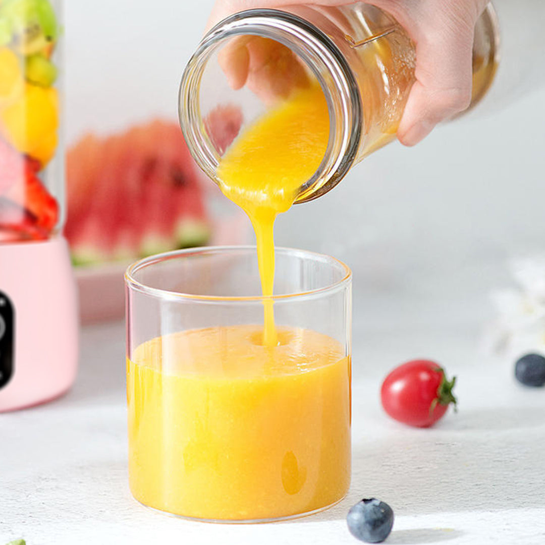 SOGA 2X Portable Mini USB Rechargeable Handheld Juice Extractor Fruit Mixer Juicer Pink - Cafe Supply