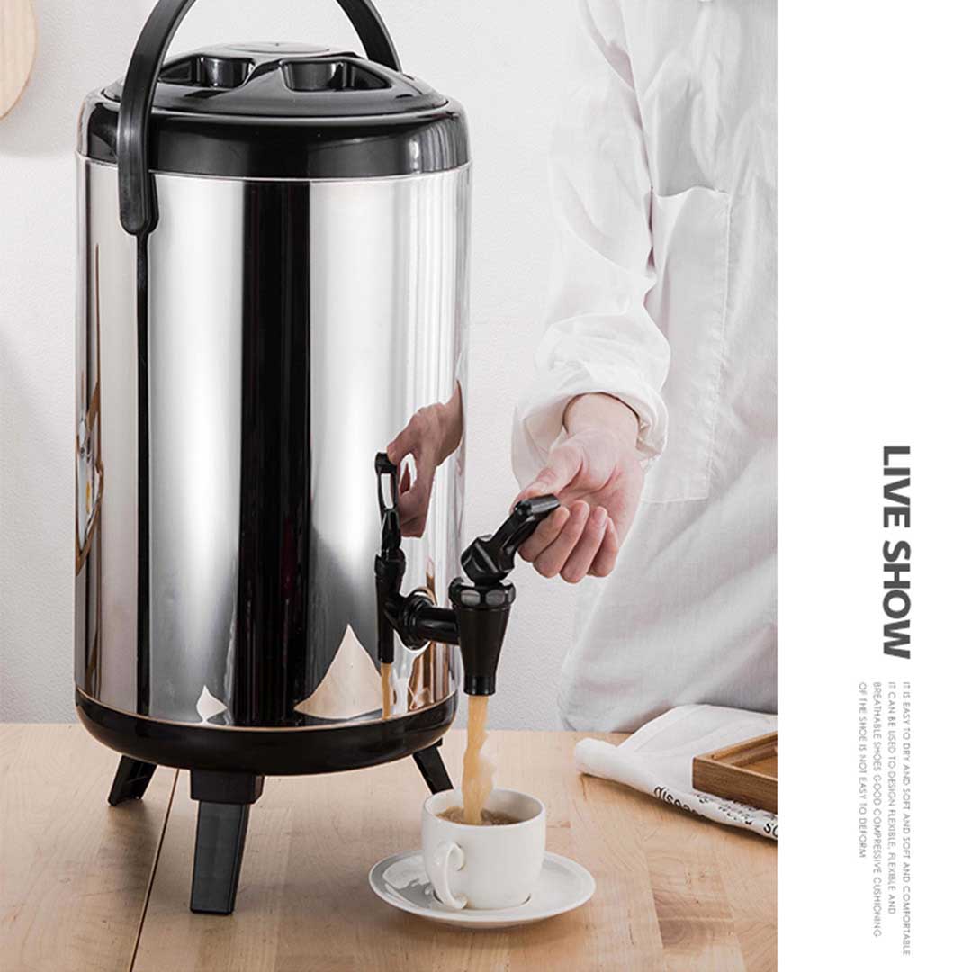 SOGA 4X 14L Portable Insulated Cold/Heat Coffee Tea Beer Barrel Brew Pot With Dispenser - Cafe Supply