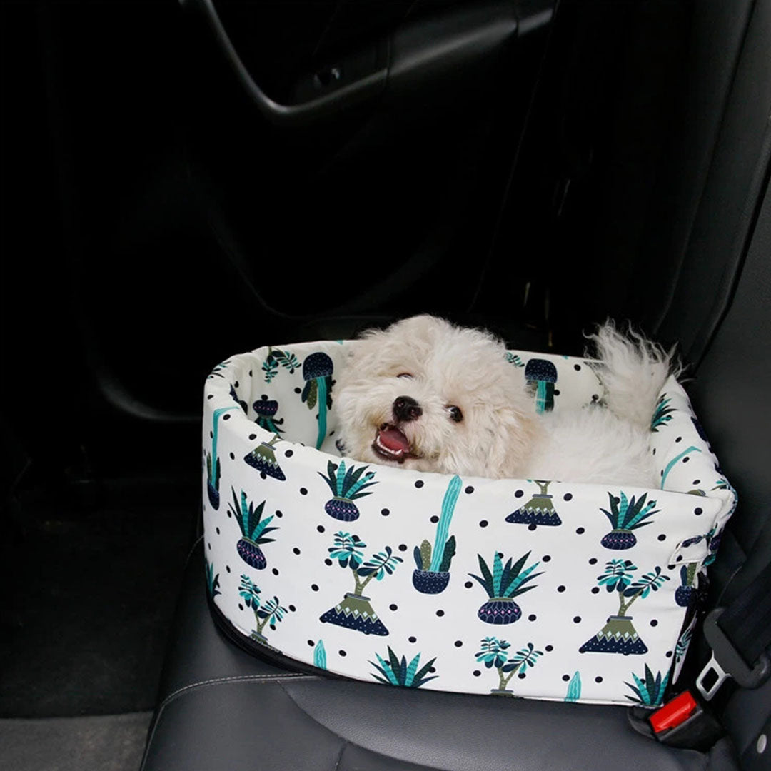 SOGA 2X Car Central Control Nest Pet Safety Travel Bed Dog Kennel Portable Washable Pet Bag White - Cafe Supply