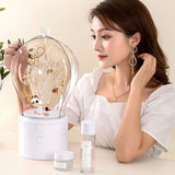SOGA 2X White 360 Degree Rotating LED Light 2 Layered Jewelry Storage Box Waterproof Dustproof Accessories Organiser - Cafe Supply