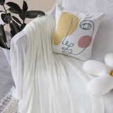 SOGA White Acrylic Knitted Throw Blanket Solid Fringed Warm Cozy Woven Cover Couch Bed Sofa Home Decor - Cafe Supply