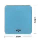 SOGA 180kg Digital Fitness Weight Bathroom Gym Body Glass LCD Electronic Scales Blue - Cafe Supply