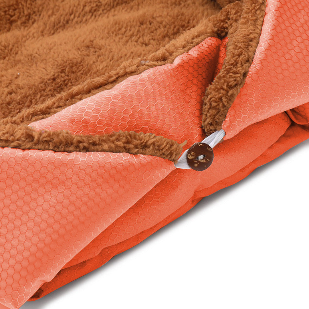 SOGA 2X Orange Dual-purpose Cushion Nest Cat Dog Bed Warm Plush Kennel Mat Pet Home Travel Essentials - Cafe Supply
