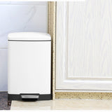 SOGA 2X Foot Pedal Stainless Steel Rubbish Recycling Garbage Waste Trash Bin Rectangular Shape 12L White - Cafe Supply