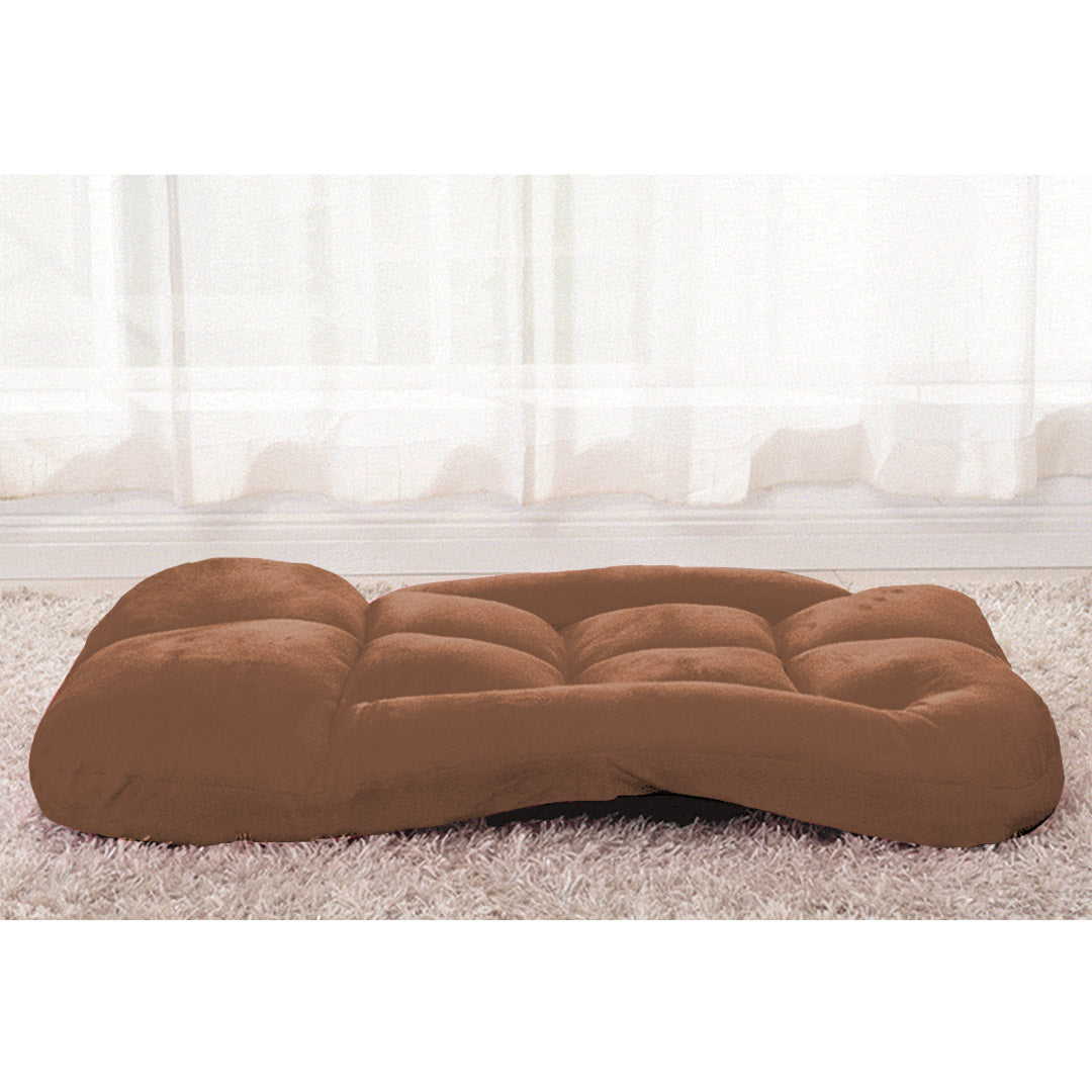 SOGA Foldable Lounge Cushion Adjustable Floor Lazy Recliner Chair with Armrest Coffee - Cafe Supply