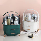 SOGA 29cm Green Countertop Makeup Cosmetic Storage Organiser Skincare Holder Jewelry Storage Box with Handle - Cafe Supply