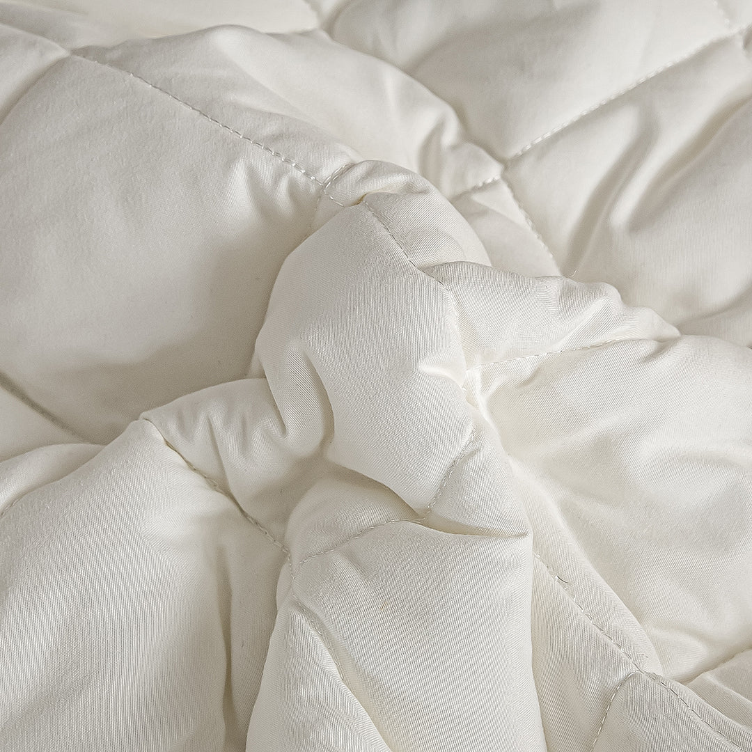 SOGA 2X White 183cm Wide Cross-Hatch Mattress Cover Thick Quilted Stretchable Bed Spread Sheet Protector with Pillow Covers - Cafe Supply