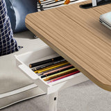 SOGA 2X Oak Portable Bed Table Adjustable Folding Mini Desk Stand With Cup-Holder Home Decor - Cafe Supply