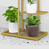 SOGA 2X 8 Tier 9 Pots Gold Metal Plant Stand Flowerpot Display Shelf Rack Indoor Home Office Decor - Cafe Supply