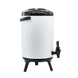 SOGA 2X 10L Stainless Steel Insulated Milk Tea Barrel Hot and Cold Beverage Dispenser Container with Faucet White - Cafe Supply