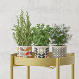 SOGA 2X 2 Layer 80cm Gold Metal Plant Stand Flower Pot Holder Corner Shelving Rack Indoor Display - Cafe Supply