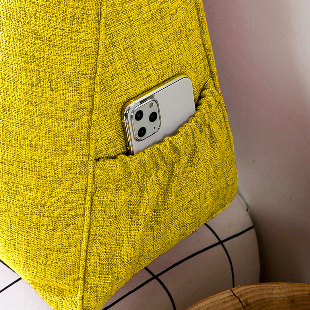 SOGA 2X 180cm Yellow Triangular Wedge Bed Pillow Headboard Backrest Bedside Tatami Cushion Home Decor - Cafe Supply