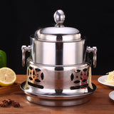 SOGA Stainless Steel Mini Asian Buffet Hot Pot Single Person Shabu Alcohol Stove Burner with Lid - Cafe Supply