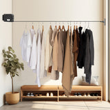 SOGA 2X 160mm Wall-Mounted Clothes Line Dry Rack Retractable Space-Saving Foldable Hanger Black - Cafe Supply