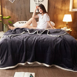 SOGA Dark Grey Throw Blanket Warm Cozy Double Sided Thick Flannel Coverlet Fleece Bed Sofa Comforter - Cafe Supply