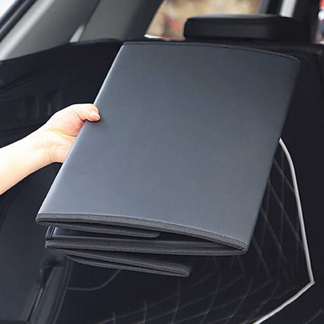 SOGA 2X Leather Car Boot Collapsible Foldable Trunk Cargo Organizer Portable Storage Box Black Small - Cafe Supply