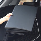 SOGA 2X Leather Car Boot Collapsible Foldable Trunk Cargo Organizer Portable Storage Box Black Small - Cafe Supply
