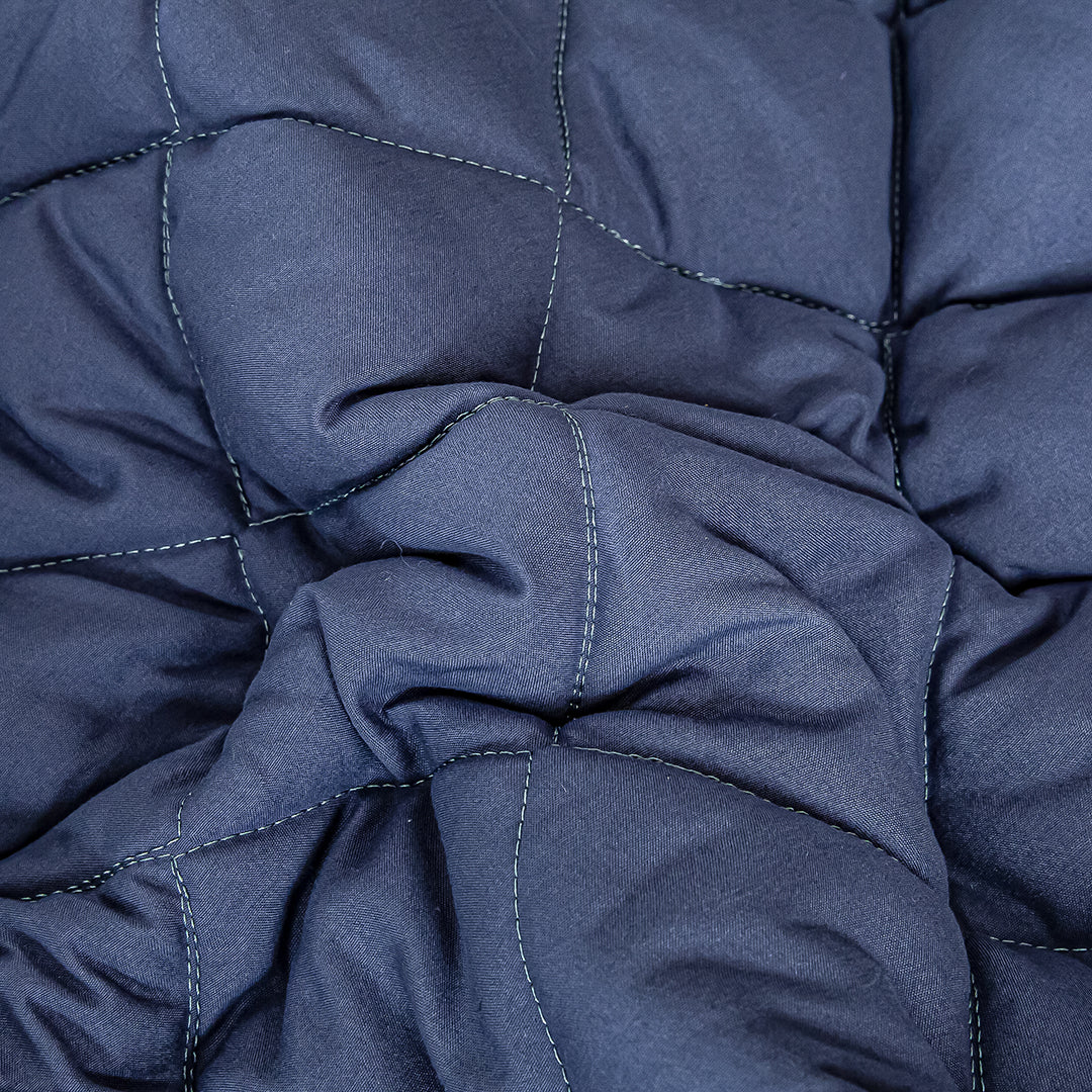 SOGA 2X Blue 183cm Wide Cross-Hatch Mattress Cover Thick Quilted Stretchable Bed Spread Sheet Protector with Pillow Covers - Cafe Supply