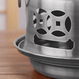 SOGA Stainless Steel Mini Asian Buffet Hot Pot Single Person Shabu Alcohol Stove Burner with Lid - Cafe Supply