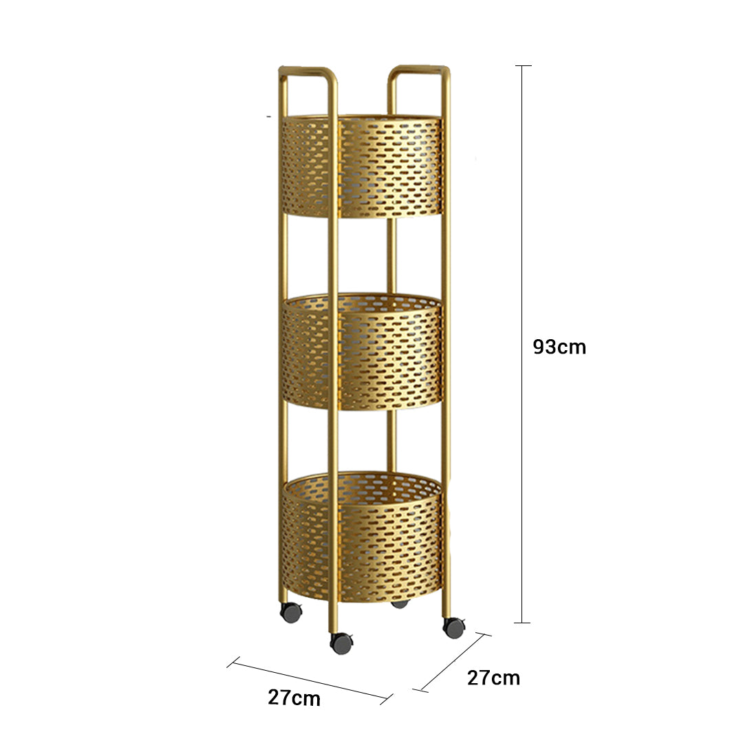 SOGA 2X 3 Tier Bathroom Shelf Multifunctional Storage Display Rack Organiser with wheels - Cafe Supply