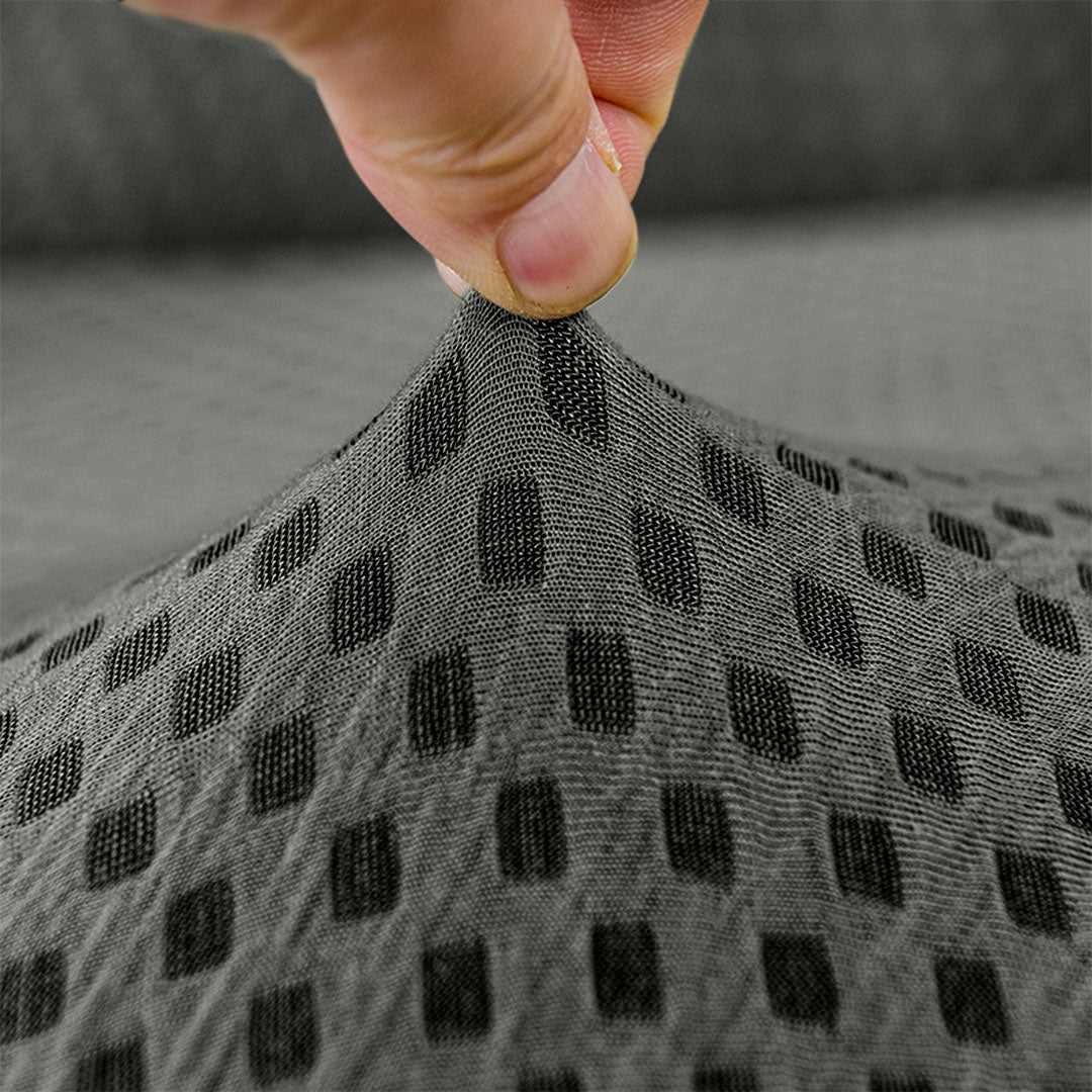 SOGA 2-Seater Grey Sofa Cover with Ruffled Skirt Couch Protector High Stretch Lounge Slipcover Home Decor - Cafe Supply