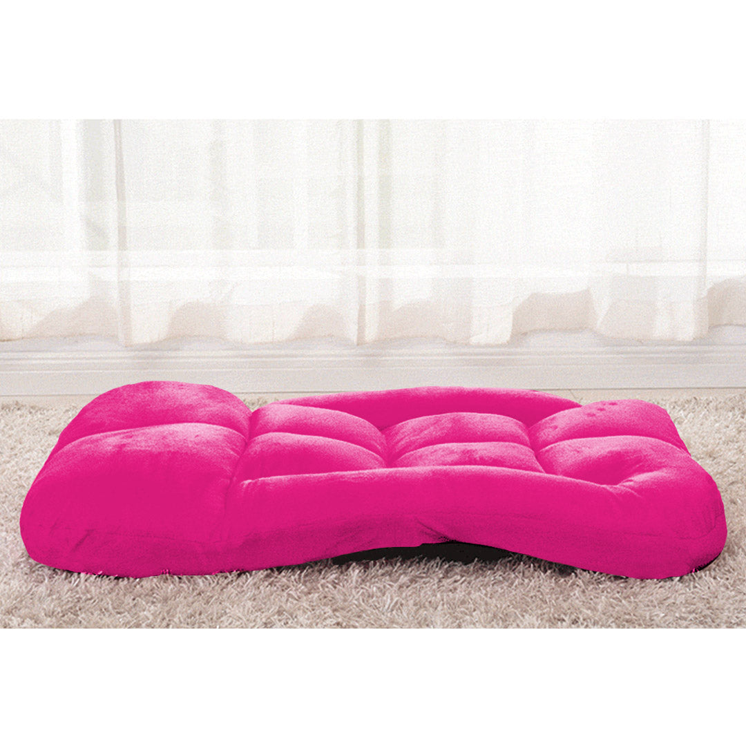 SOGA Foldable Lounge Cushion Adjustable Floor Lazy Recliner Chair with Armrest Pink - Cafe Supply