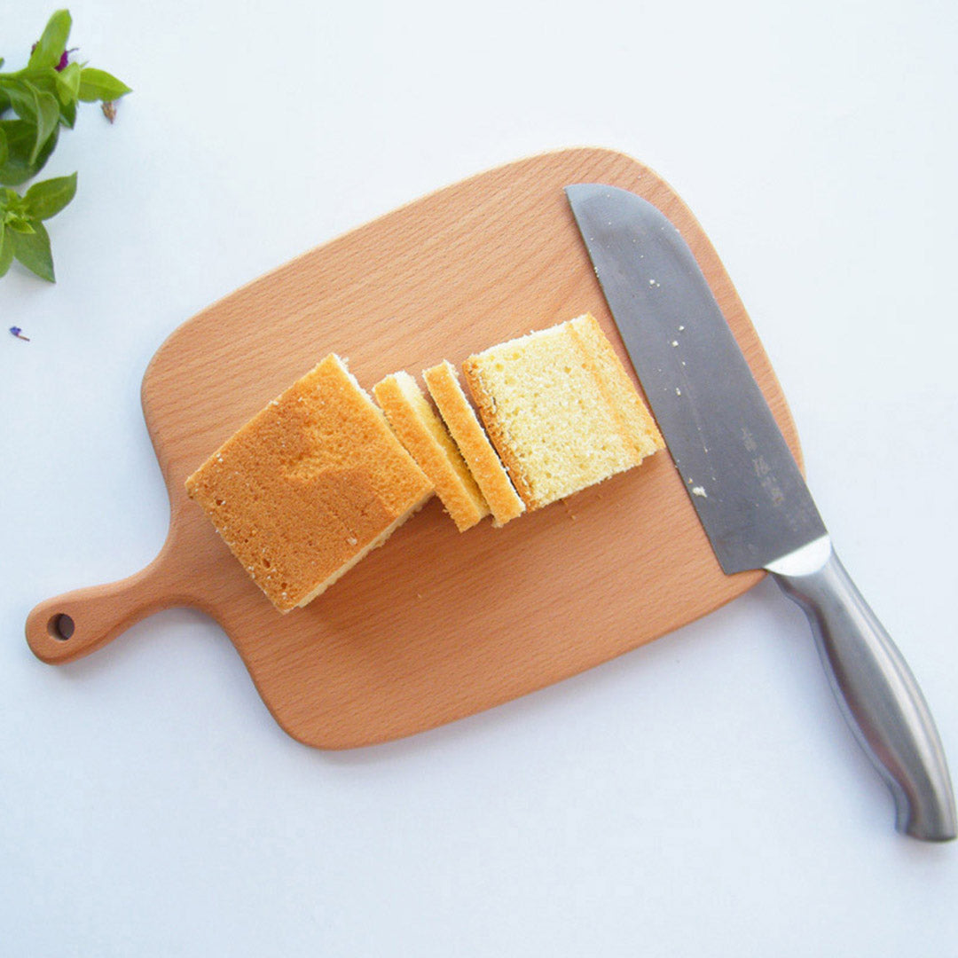 SOGA 2X 26cm Brown Rectangle Wooden Serving Tray Chopping Board Paddle with Handle Home Decor - Cafe Supply