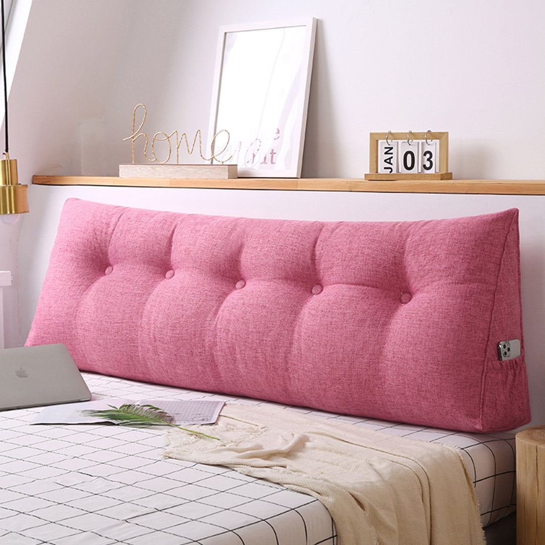 SOGA 2X 180cm Pink Triangular Wedge Bed Pillow Headboard Backrest Bedside Tatami Cushion Home Decor - Cafe Supply
