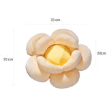 SOGA Beige Double Flower Shape Cushion Soft Bedside Floor Plush Pillow Home Decor - Cafe Supply
