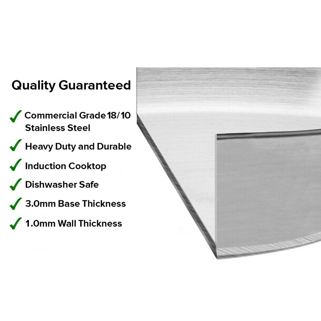 SOGA Stock Pot 21L Top Grade Thick Stainless Steel Stockpot 18/10 Without Lid - Cafe Supply
