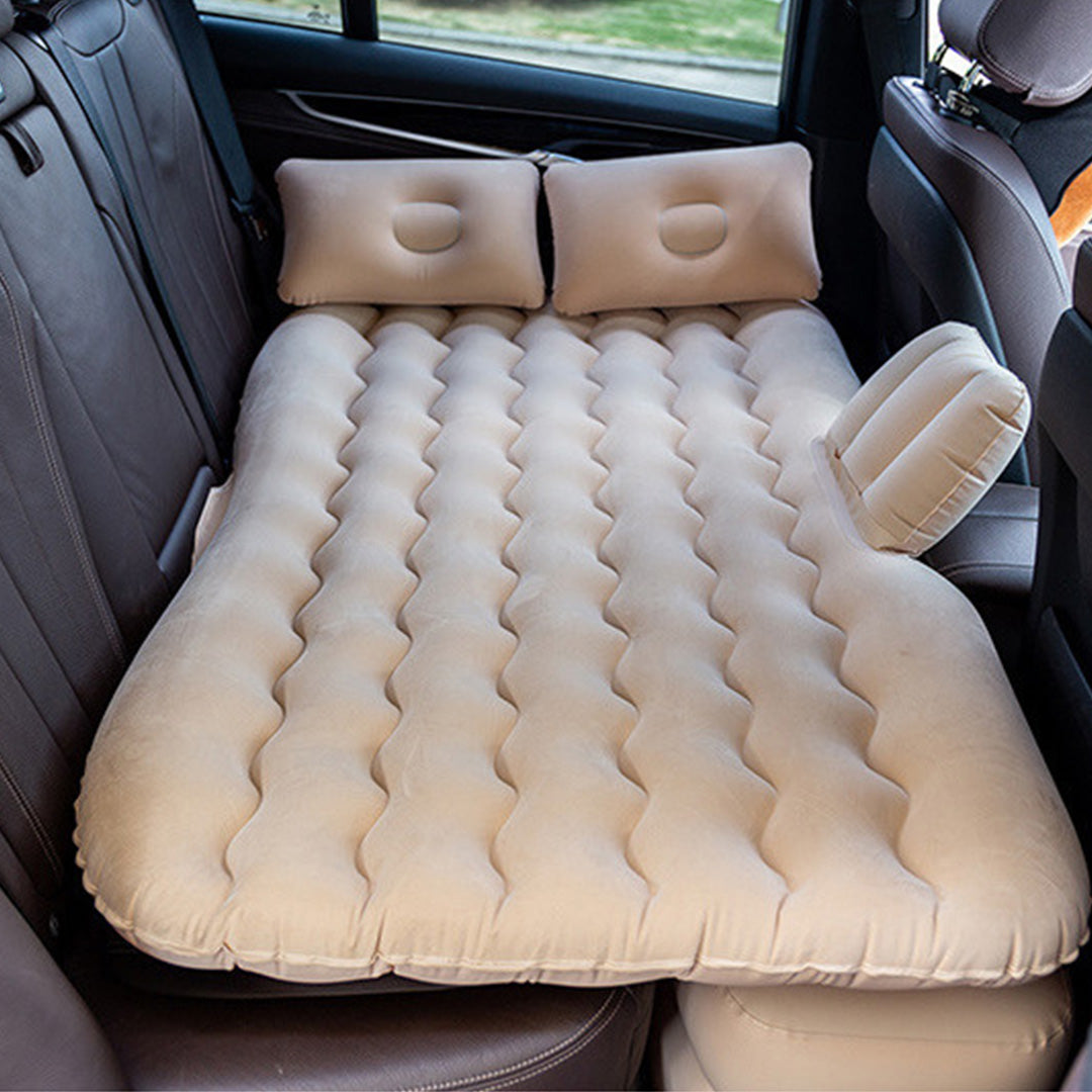 SOGA 2X Beige Ripple Inflatable Car Mattress Portable Camping Air Bed Travel Sleeping Kit Essentials - Cafe Supply