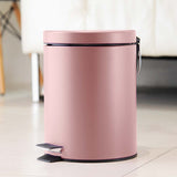 SOGA Foot Pedal Stainless Steel Rubbish Recycling Garbage Waste Trash Bin Round 12L Pink - Cafe Supply