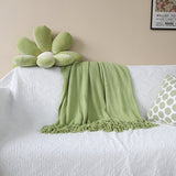 SOGA 2X Green Acrylic Knitted Throw Blanket Solid Fringed Warm Cozy Woven Cover Couch Bed Sofa Home Decor - Cafe Supply
