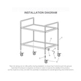 SOGA 2X 2 Tier 75x40x83cm Stainless Steel Kitchen Trolley Bowl Collect Service Food Cart Small - Cafe Supply