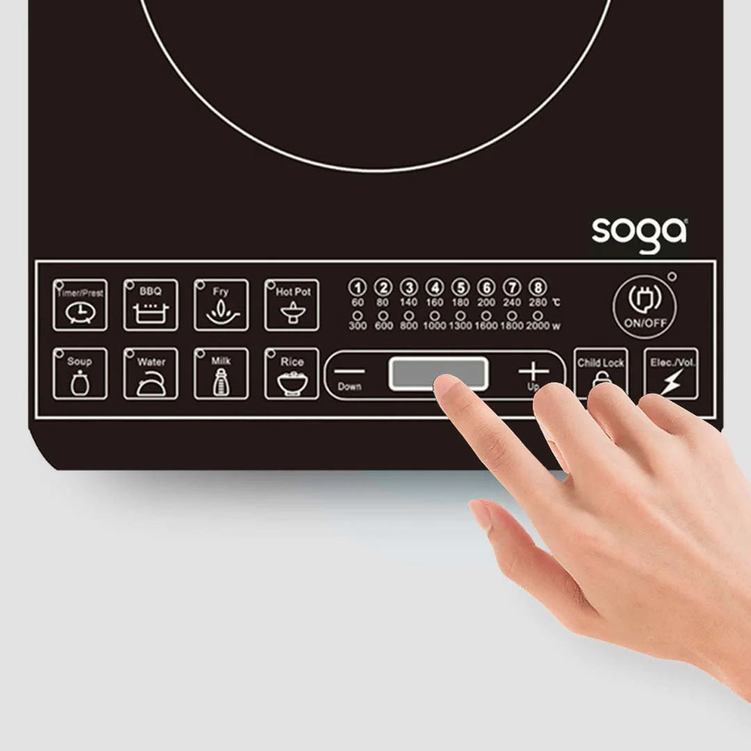 SOGA Electric Smart Induction Cooktop and 28cm Stainless Steel Induction Casserole Cookware - Cafe Supply