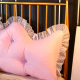 SOGA 2X 180cm Pink Princess Bed Pillow Headboard Backrest Bedside Tatami Sofa Cushion with Ruffle Lace Home Decor - Cafe Supply