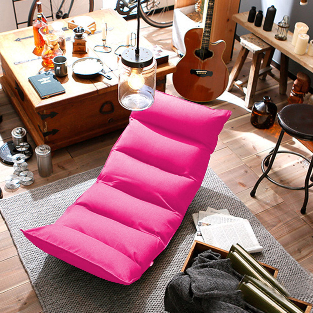 SOGA 2X Foldable Tatami Floor Sofa Bed Meditation Lounge Chair Recliner Lazy Couch Pink - Cafe Supply