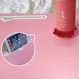 SOGA 2X Pink Portable Bed Table Adjustable Folding Mini Desk With Mini Drawer and Cup-Holder Home Decor - Cafe Supply