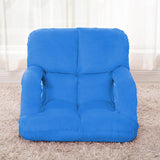 SOGA Foldable Lounge Cushion Adjustable Floor Lazy Recliner Chair with Armrest Blue - Cafe Supply
