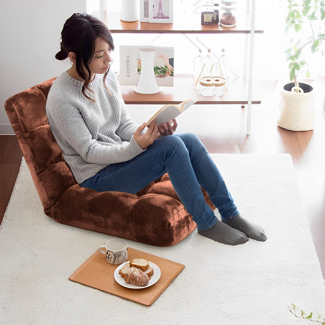 SOGA 2X Floor Recliner Folding Lounge Sofa Futon Couch Folding Chair Cushion Coffee - Cafe Supply